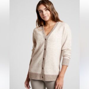 Athleta Westlake Cardigan Sweater Toasted Brown Heather Size XSmall